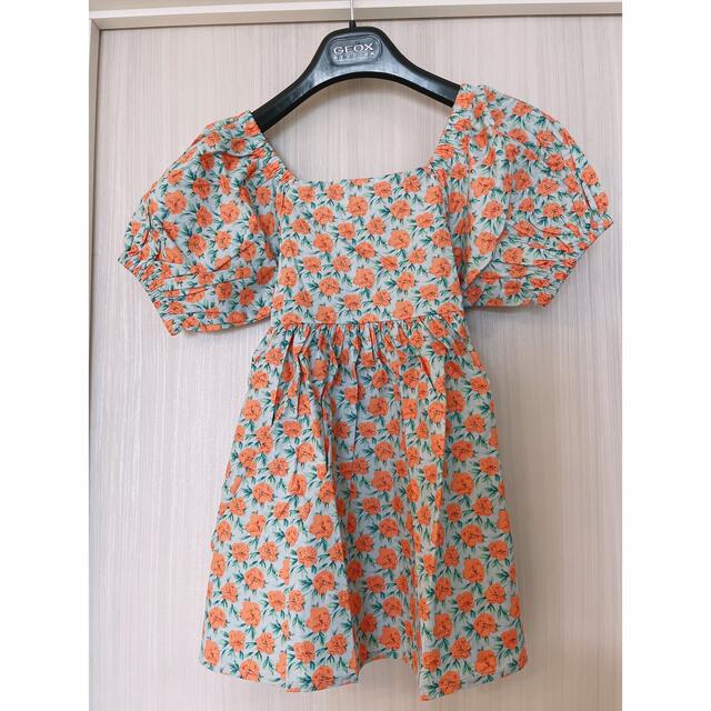 a-12キッズ　新品　子供　春　夏　ワンピース　花柄 キッズ/ベビー/マタニティのキッズ服女の子用(90cm~)(ワンピース)の商品写真