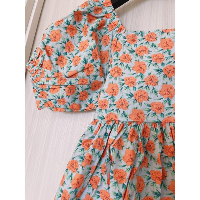 a-12キッズ　新品　子供　春　夏　ワンピース　花柄 キッズ/ベビー/マタニティのキッズ服女の子用(90cm~)(ワンピース)の商品写真