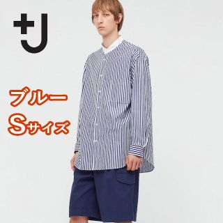 ユニクロ(UNIQLO)の【+J】スーピマコットンオーバーサイズスタンドカラーシャツ（長袖・ストライプ）(シャツ)