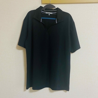 アベイル(Avail)の襟付き半袖シャツ ブラック LL(Tシャツ/カットソー(半袖/袖なし))