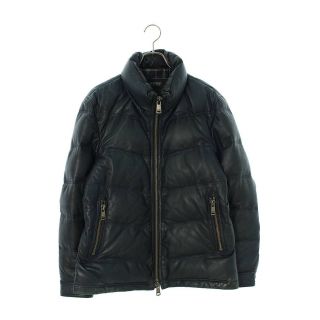 バーバリーブラックレーベル(BURBERRY BLACK LABEL)のバーバリーブラックレーベル D1F88-661-26 裏地チェックレザーダウンジャケット メンズ LL(ダウンジャケット)