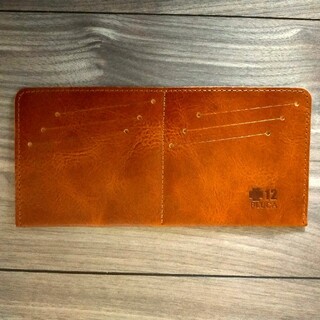 極薄 革製 カードホルダー PLUCA ブラウン 12枚収納可能 天然皮革(長財布)