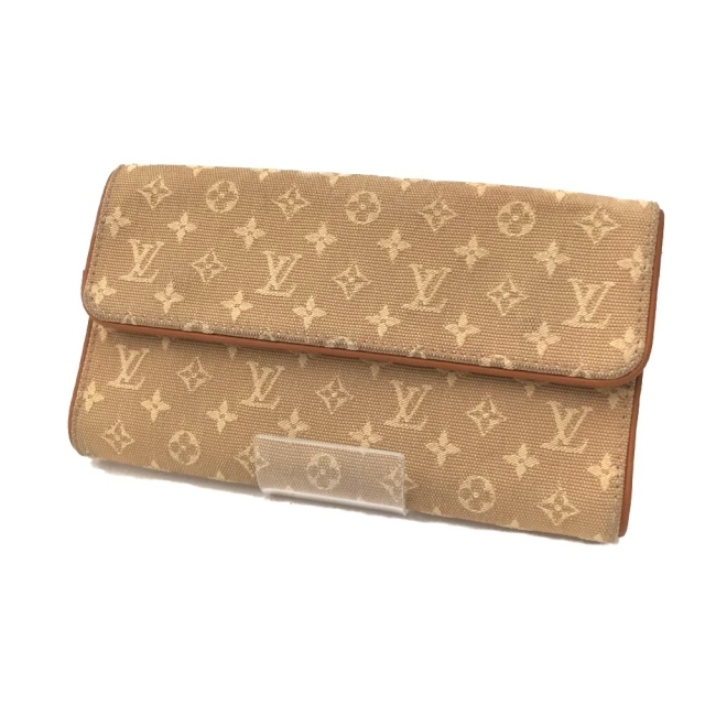 △△LOUIS VUITTON ルイヴィトン モノグラムミニ ポルトトレゾールインターナショナル M92444 ベージュファッション小物