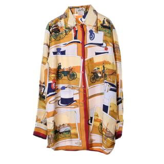 極美品 エルメス 2020SS Brandebourgs Encadre シルク ツイル プリント ...