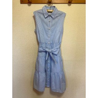 トッコ(tocco)のtocco closet トッコ クローゼット　ワンピース　ストライプ　パール(ひざ丈ワンピース)