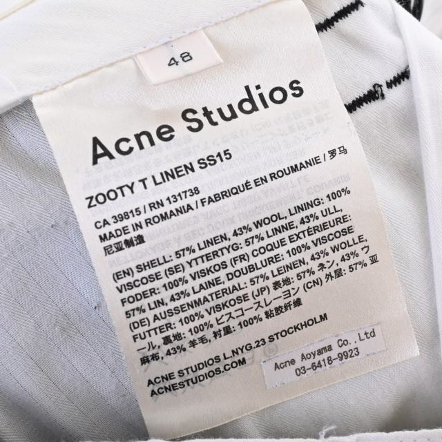 ACNE - ACNE STUDIOS ZOOTY LINEN ワイド スラックスの通販 by ACNE - ACNE STUDIOS ZOOTY LINEN ワイド スラックスの通販 by