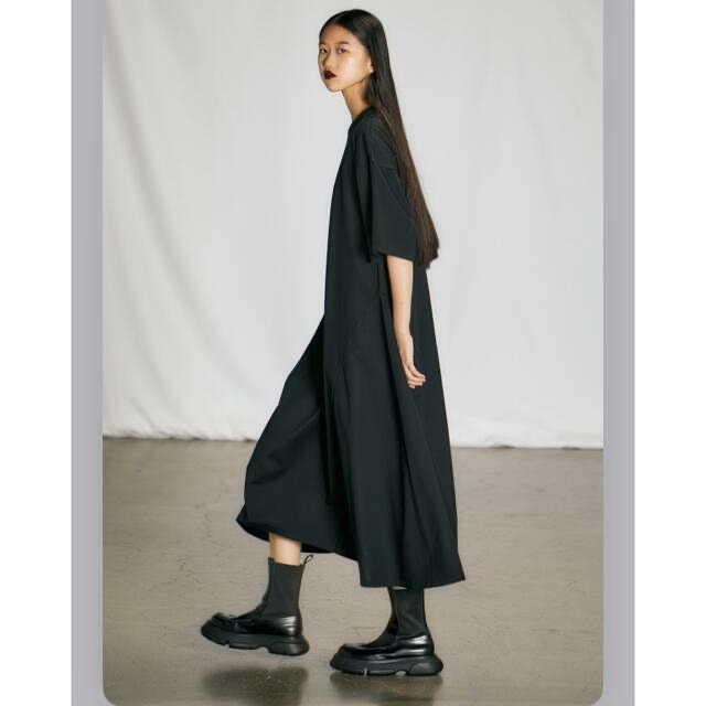 ☆新品タグ付☆エンフォルド 今期 シルケット天竺 アシンメ5分袖DRESS