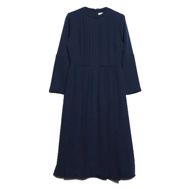 CELFORD バックサテンプリーツワンピース ネイビー 36 格安販売中 8160