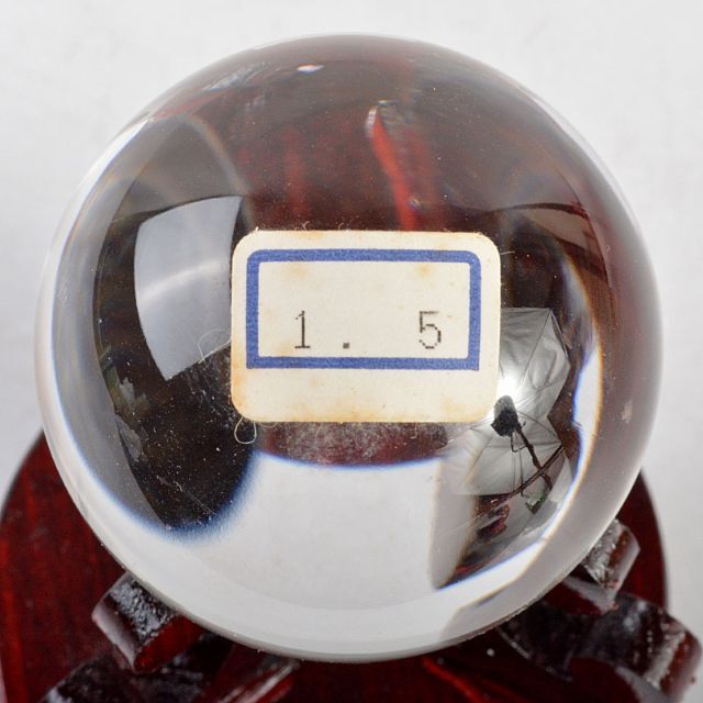 水晶玉　パワーストーン　直径約45mm　唐木台・時代箱付　M　R4806