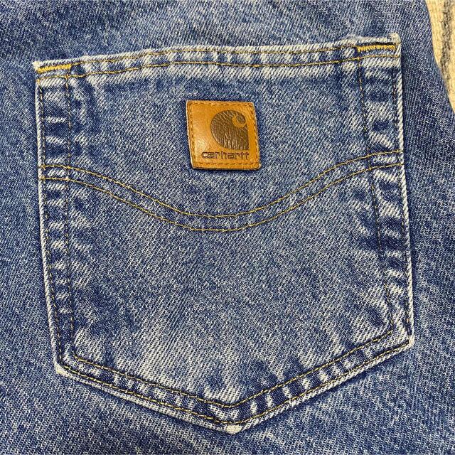 carhartt(カーハート)の90s 古着 カーハート メキシコ製 デニム ロゴタグ 革タグ バギーパンツ メンズのパンツ(デニム/ジーンズ)の商品写真