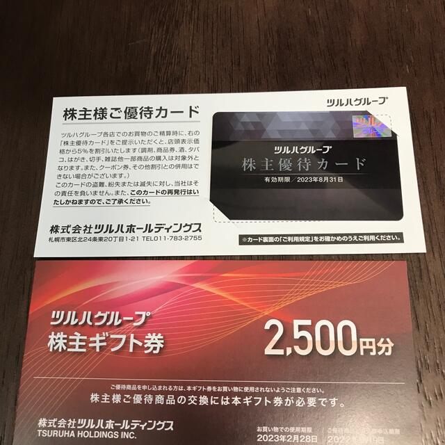 ツルハ株主ギフト券+株主優待カード 匿名配送 チケットの優待券/割引券(ショッピング)の商品写真