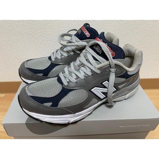 ニューバランス(New Balance)の箱付き美品　ニューバランス　M990GJ3 990v3 グレー(スニーカー)