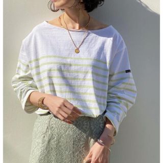 スピックアンドスパン(Spick & Span)のLe minor ルミノア オーバーサイズ ボーダーTシャツ　プルオーバー (カットソー(長袖/七分))