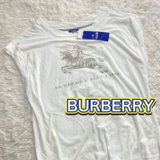 バーバリーブルーレーベル(BURBERRY BLUE LABEL)の新品未使用★バーバリーブルーレーベル　ノースリーブ　Tシャツ　ホースロゴ　38(Tシャツ(半袖/袖なし))