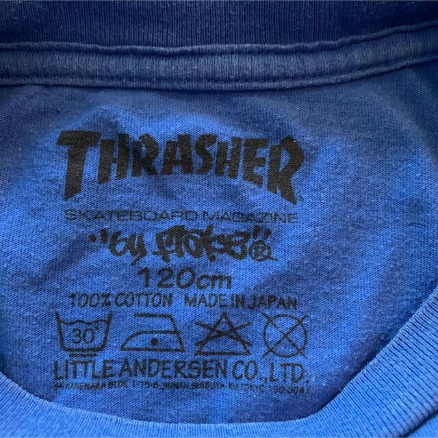 THRASHER(スラッシャー)のTHRASHER⭐︎スラッシャーTシャツ120ブルー キッズ/ベビー/マタニティのキッズ服男の子用(90cm~)(Tシャツ/カットソー)の商品写真