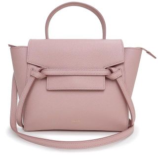 セリーヌ(celine)のセリーヌ ベルトバッグ ナノ 2way ハンドバッグ ショルダーバッグ 斜め掛け グレインカーフレザー ヴィンテージピンク 189003 CELINE（未使用　展示品）(ショルダーバッグ)