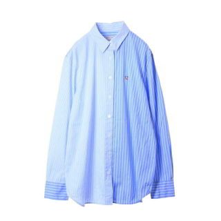 メゾンキツネ(MAISON KITSUNE')のMAISON KITSUNE ダブルストライプ ワッペン シャツ(シャツ/ブラウス(長袖/七分))