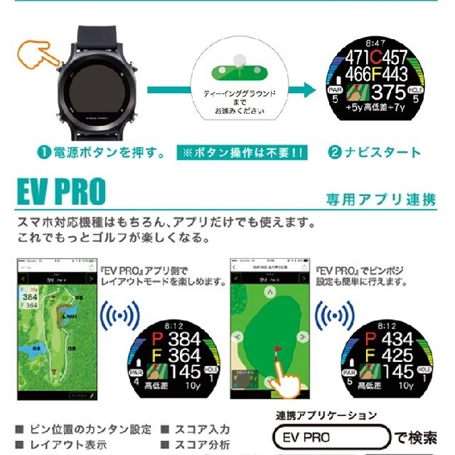 朝日ゴルフ(アサヒゴルフ)の値下げ不可 イーグルビジョン エース GPSゴルフナビ EV-933 スポーツ/アウトドアのゴルフ(その他)の商品写真