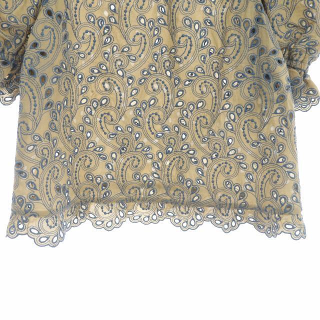 ANAYI(アナイ)のアナイ バイカラーペイズリーパフ ブラウス パンチングレース 刺繍 半袖 レディースのトップス(シャツ/ブラウス(半袖/袖なし))の商品写真