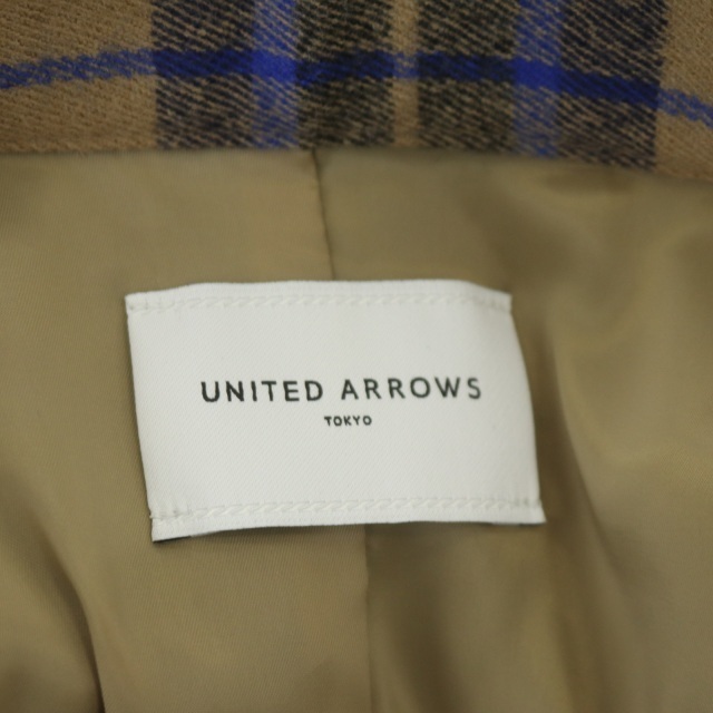 UNITED ARROWS(ユナイテッドアローズ)のユナイテッドアローズ フレアスカート ロング チェック 36 ベージュ 紺 青 レディースのスカート(ロングスカート)の商品写真