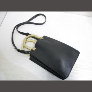 ザラ(ZARA)のザラ ZARA 2WAY ショルダー ミニ トート バッグ 黒 フェイクレザー(ショルダーバッグ)