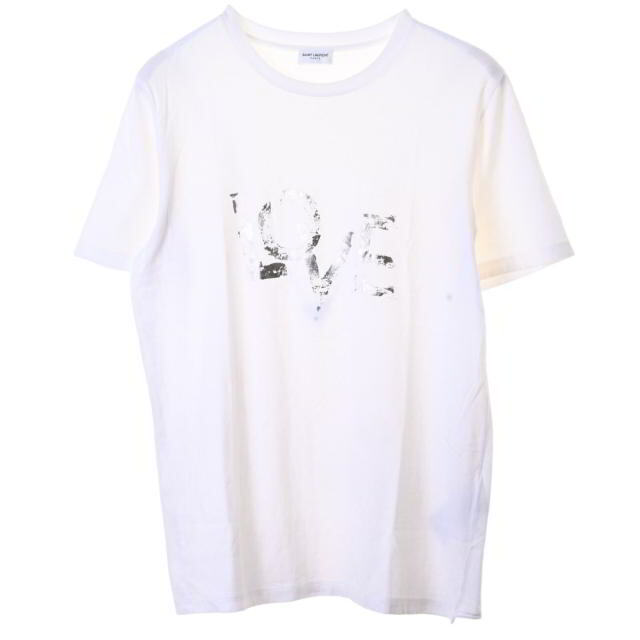 SAINT LAURENT PARIS 2021SS Graphic Print Surf Tee 646199 Y36AG サンローランパリ グラフィックプリントサーフTシャツ 半袖カットソー ダメージ加工 カットオフ 切替 ホワイト アイボリー サイズXS【230618】【-A】【me04】