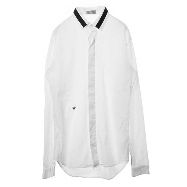 Dior homme ディオールオム シャツ 比翼 カッタウェイ 白 37素材綿