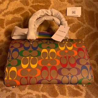 Begin掲載 COACH ボストンバッグ レインボー シグネチャー新品未使用