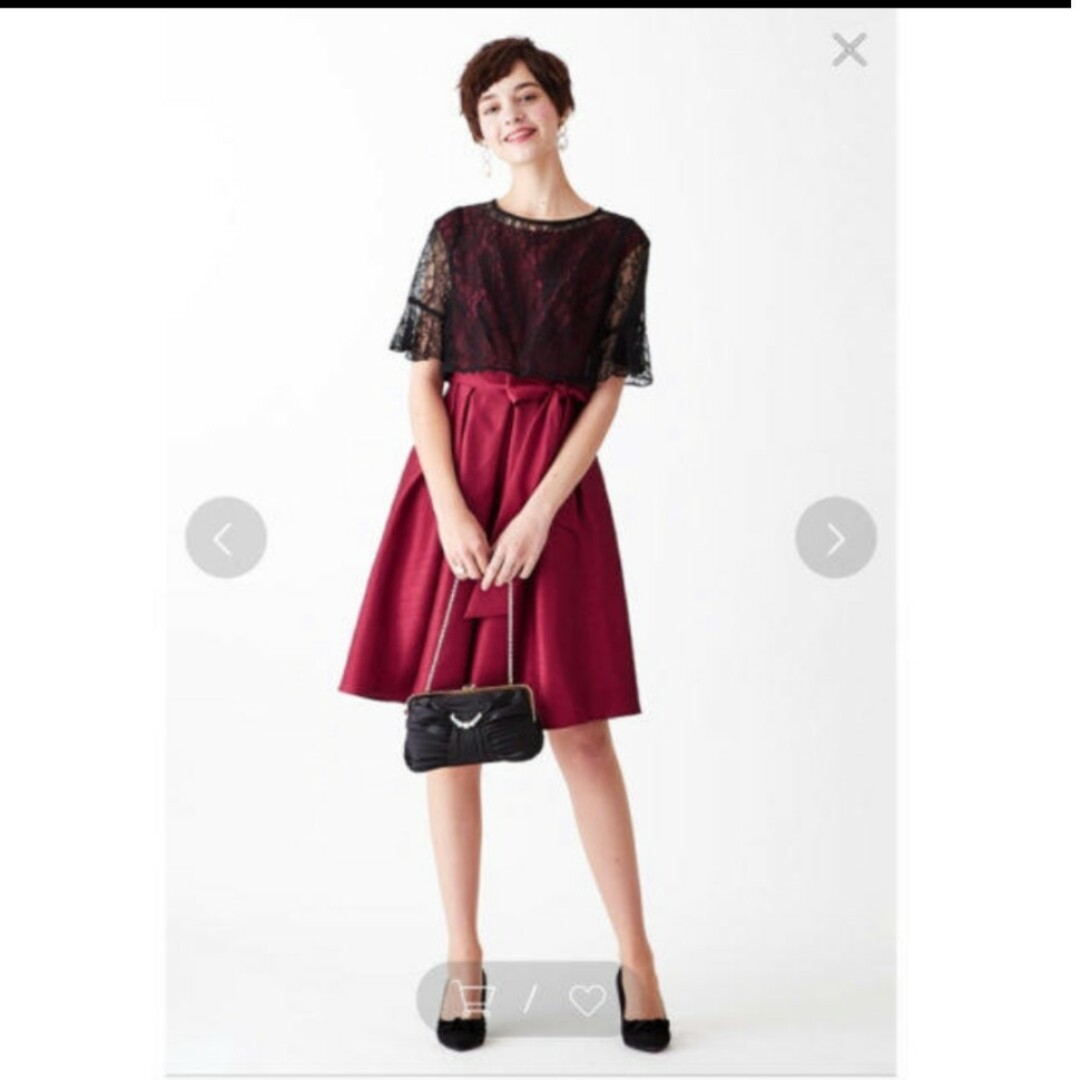 AIMER(エメ)のAIMER ボレロ付きワンピース レッド レディースのフォーマル/ドレス(ミディアムドレス)の商品写真