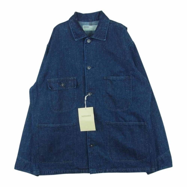 ネサーンス NAISSANCE 21A-NSA-JK-02 WORK JACKET デニム カバーオール ワーク ジャケット インディゴブルー系 M【極上美品】