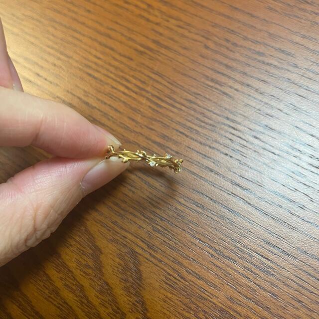 【SEA様専用】k18 ダイヤモンド　リング　リーフ　0.01ct ゴールド レディースのアクセサリー(リング(指輪))の商品写真