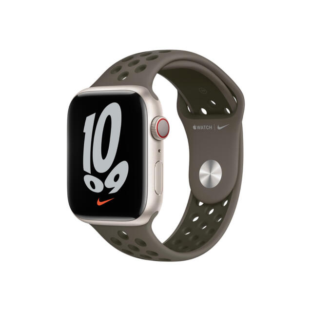 Apple Watch(アップルウォッチ)のApple Watch 41㎜用純正NIKEスポーツバンド　オリーブグレー美品 メンズの時計(腕時計(デジタル))の商品写真