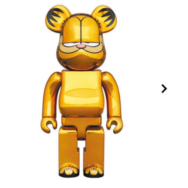 BE@RBRICK GARFIELD GOLD CHROME 1000％