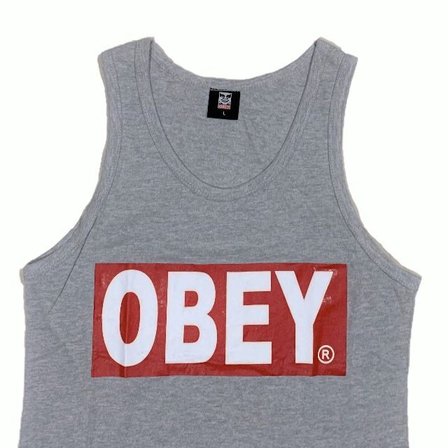 OBEY(オベイ)のOBEY オベイ ブランドロゴ タンクトップ グレー L メンズのトップス(タンクトップ)の商品写真