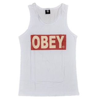 オベイ(OBEY)のOBEY オベイ ブランド カーキロゴ タンクトップ ホワイト XXL(タンクトップ)