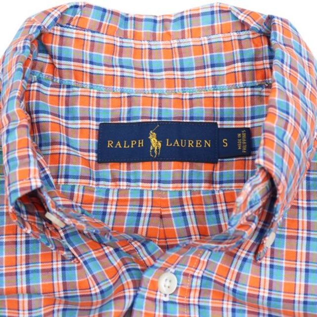 POLO RALPH LAUREN(ポロラルフローレン)のポロラルフローレン コットンチェック長袖シャツ オレンジ ブルー メンズのトップス(シャツ)の商品写真