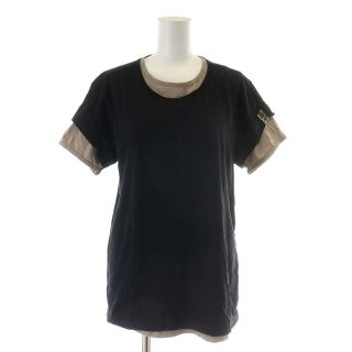 エンポリオアルマーニ(Emporio Armani)のエンポリオアルマーニ Tシャツ カットソー 半袖 コットン L 黒 ブラック 茶(Tシャツ(半袖/袖なし))