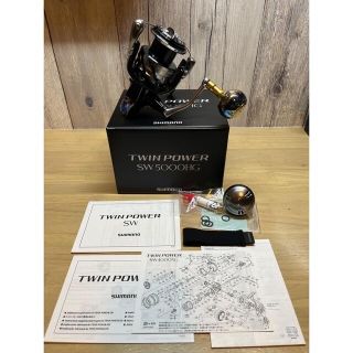 シマノ(SHIMANO)のツインパワーSW5000HG  リブレEP40　ノブ付　新古品(リール)