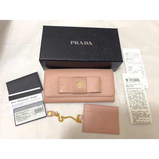 PRADA - PRADA フィオッコ リボン 長財布 サフィアーノ レザー パス