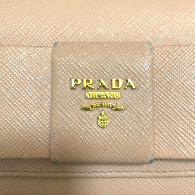 PRADA フィオッコ リボン 長財布 サフィアーノ レザー パスケース ピンク 8