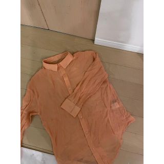 シマムラ(しまむら)のオレンジ　🧡シアーシャツ👚(シャツ/ブラウス(長袖/七分))