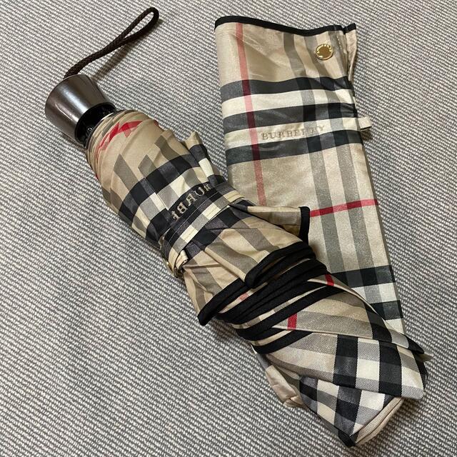 中古 バーバリー ロゴ刺繍 ノバチェック傘
