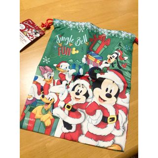 ディズニー(Disney)のミッキー  巾着 クリスマス ダイソー(キャラクターグッズ)