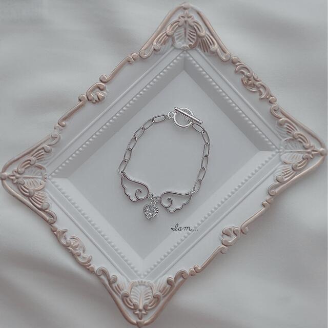 Angel lover oval chain bracelet ハンドメイドのアクセサリー(ブレスレット/バングル)の商品写真