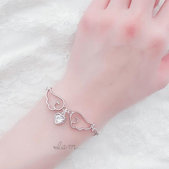 Angel lover oval chain bracelet ハンドメイドのアクセサリー(ブレスレット/バングル)の商品写真