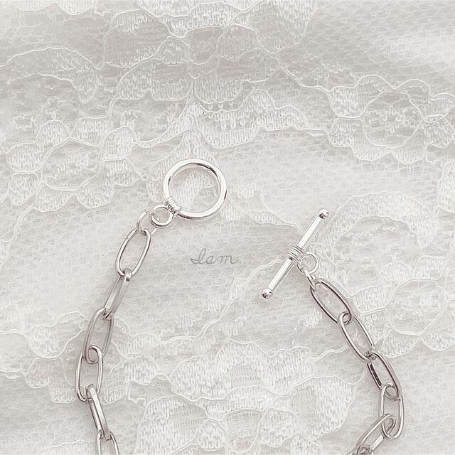 Angel lover oval chain bracelet ハンドメイドのアクセサリー(ブレスレット/バングル)の商品写真