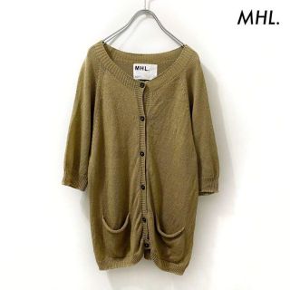 マーガレットハウエル(MARGARET HOWELL)のMHL. エムエイチエル★半袖カーディガン ラグラン袖 ポケット付(カーディガン)