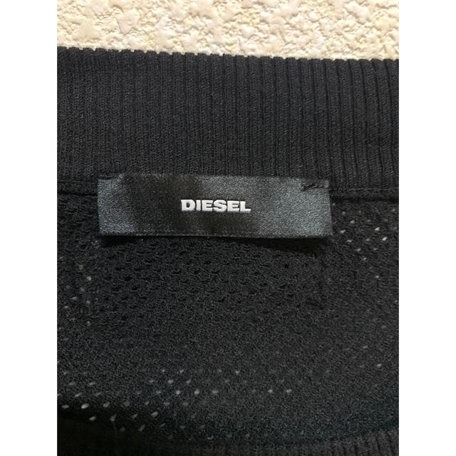 DIESEL(ディーゼル)の【タグ付き新品】DIESEL 長袖メッシュニット サイドライン 背中あき 切替 レディースのトップス(ニット/セーター)の商品写真