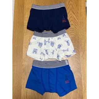 プチバトー(PETIT BATEAU)の新品　PARIS Petit Bateau 4ans トランクス3枚100パンツ(下着)