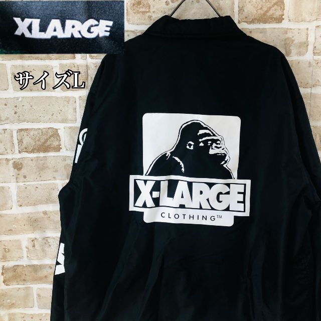 激レア】XLARGE コーチジャケット サイズL ブラック デカロゴ ...